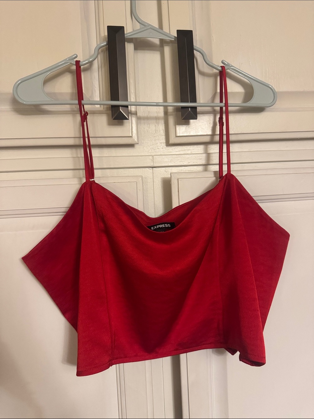 Express Red Satin Cowl Neck Cami Top